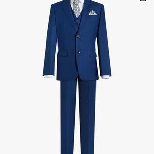 Alright Magic Boy's Slim 5 piece Formal Suit Blue Set